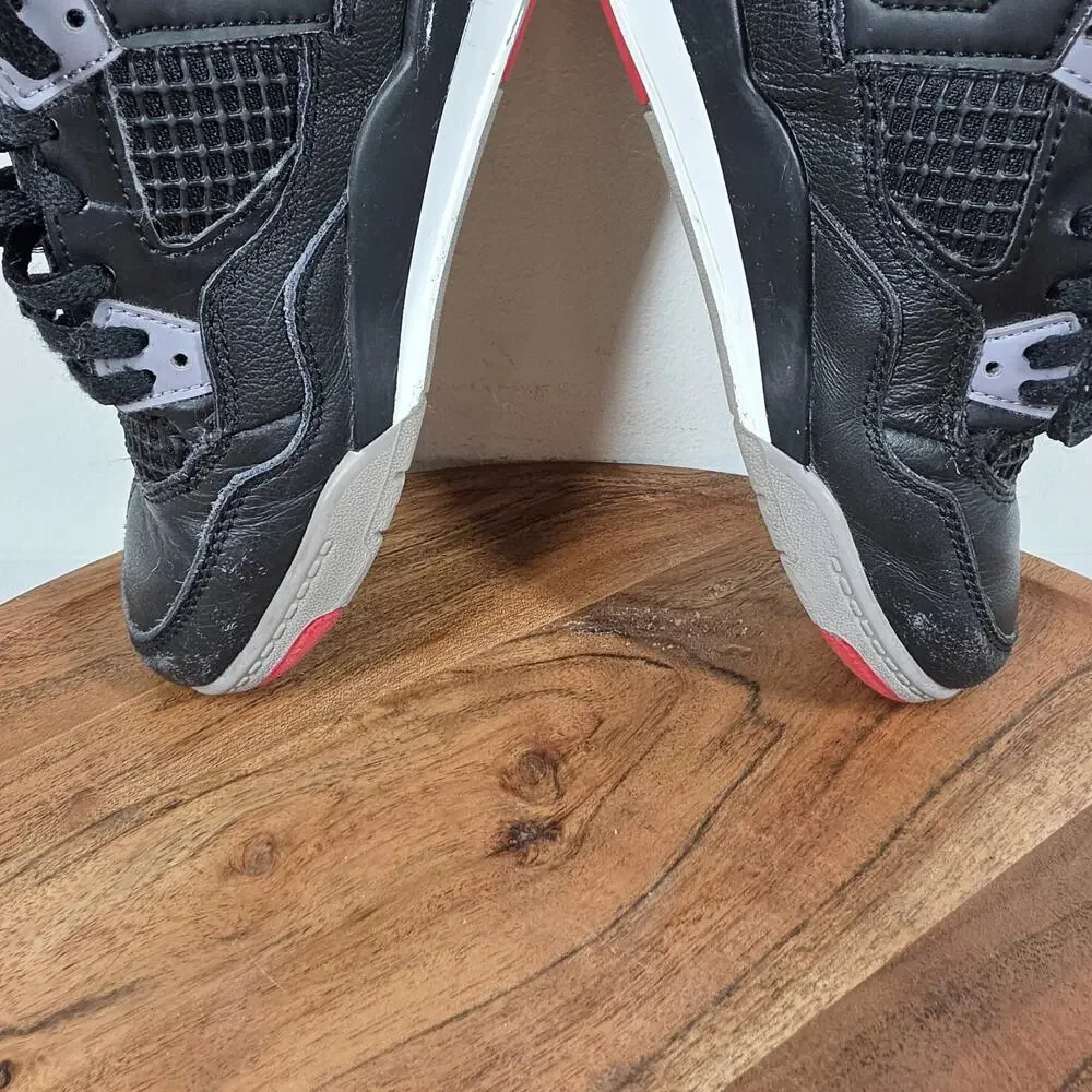 Nike Air Jordan 4 Retro Reimagined Ps Bred Kids Black Size 13.5 Shoes BQ7669-006